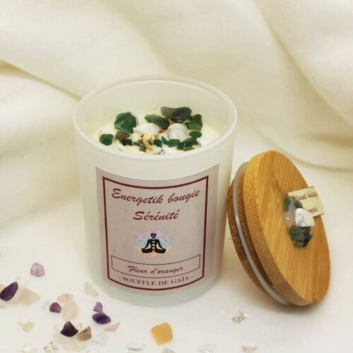 Bougie sérénité - fleur d'oranger -bougie bijou parfumée - Bougie lithothérapie - bougie de soin