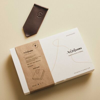 DIY Leather Bookmark Craft Kit, Made in London, Experience in a box - Dark Brown