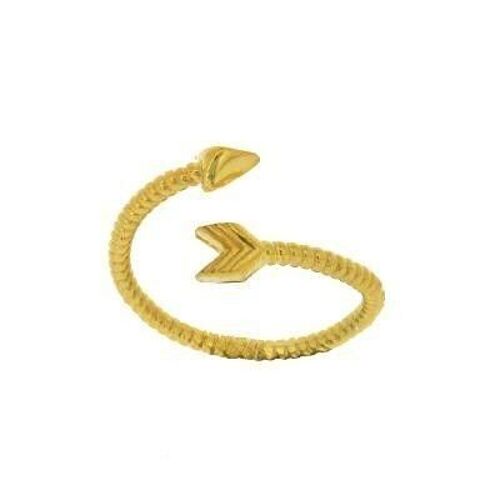 Yellow Gold Plated Arrow Ring in Size N with Presentation Box