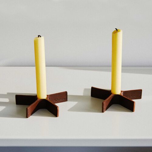 DIY Candle Holder Kit, Craft Kit Made in London, Unique Gift Idea - Dark Brown