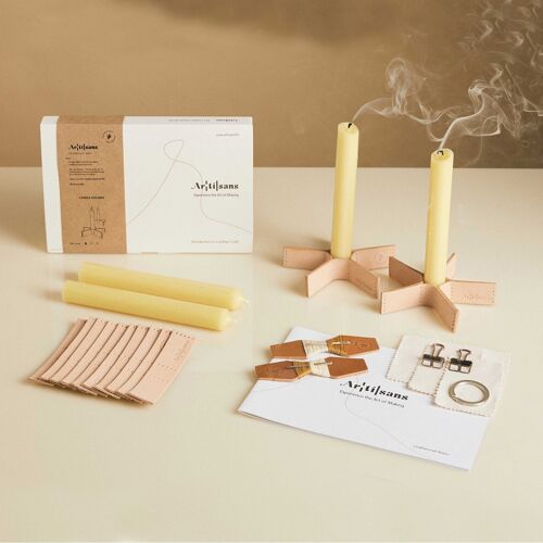 DIY Candle Holder Kit, Craft Kit Made in London, Unique Gift Idea - Natural