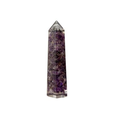 Orgonit-Obelisk-Turm, 8x2x2cm, Amethyst