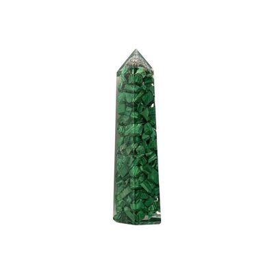 Orgonite Obelisk Tower, 8x2x2cm, Malachite