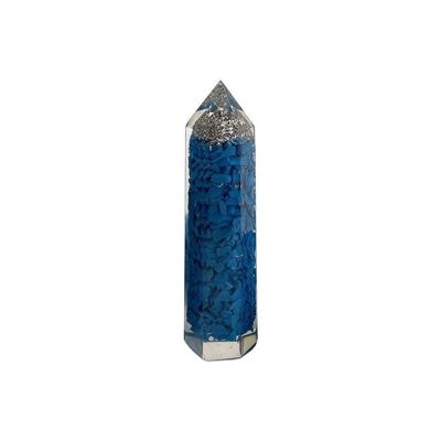 Orgonite Obelisk Tower, 8x2x2cm, Turquoise (Dyed Howlite)