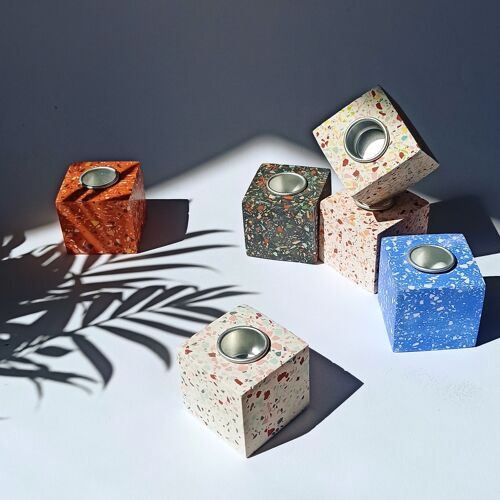 Bougeoir Cube Terrazzo - Bonnie