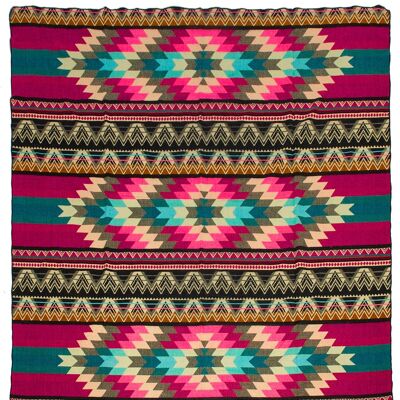 Alpaka einheimische Decke - Antisana Pink - 200 cm x 210 cm