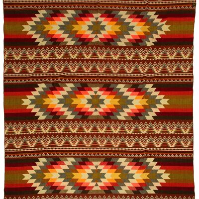 Alpaka einheimische Decke -Antisana Orange- 200cm x 210cm