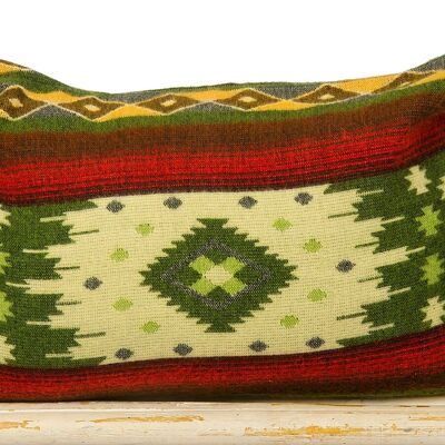 Almohada nativa Quilotoa Verde - 40X60 cm - incluye cojín interior de pluma de pato