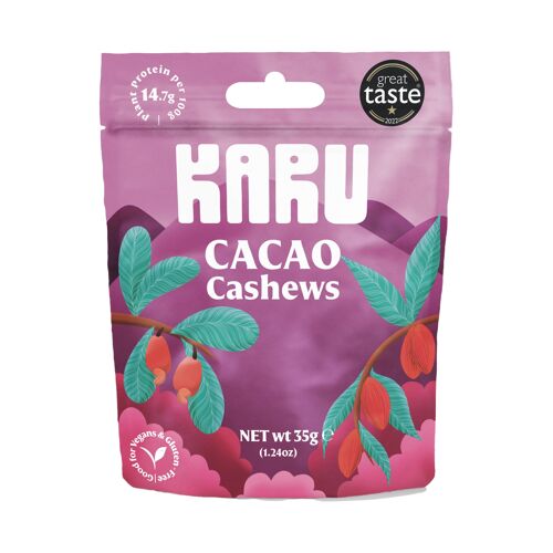 KARU Cacao Cashews (35g x 10 pouches per case)
