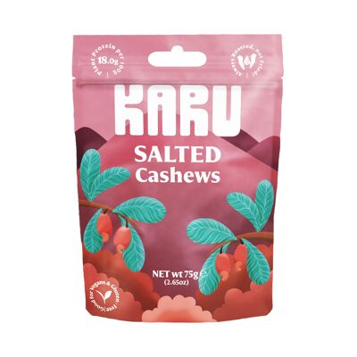 KARU Salted Cashews (75g x 10 pouches per case)