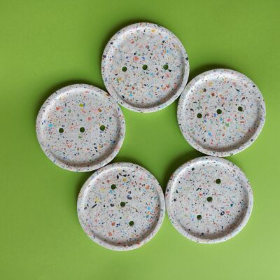 Terrazzo Round Soap Dish - Rainbow