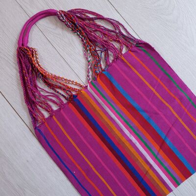 Mexican hand-bag, colourful hand-bag, boho - Pink/Purple Muticolour