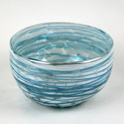 Perla Turquesa Edition - White & Turquoise Bowl - 8x5cms