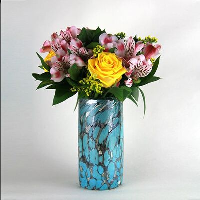 Sirena Turquesa - Marble Turqouise Vase | Mexican Hand-blown - 16x8cms