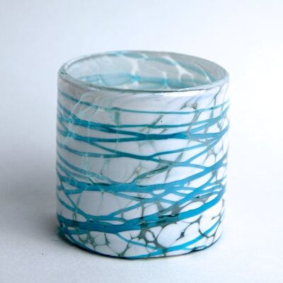 Perla Turquesa - White Turquoise Vase | Mexican Hand-blown Glass - 8x8cms