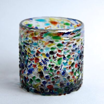 Barcelona Edition Multicolour Mexican Vase | Hand Blown Recycled Glass - 8x8cms