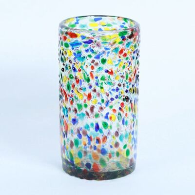 Barcelona Edition Multicolour Mexican Vase | Hand Blown Recycled Glass - 16x8cms
