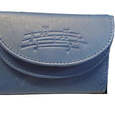 Small leather purse with musical notes motif