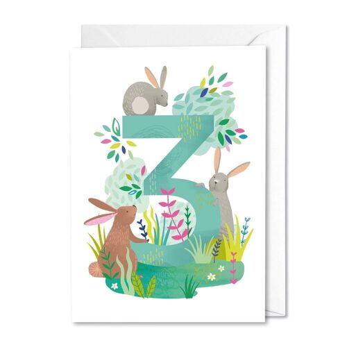 Age 3 Forest Friends card
