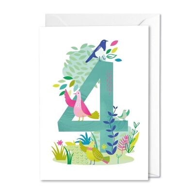 Age 4 Forest Friends card