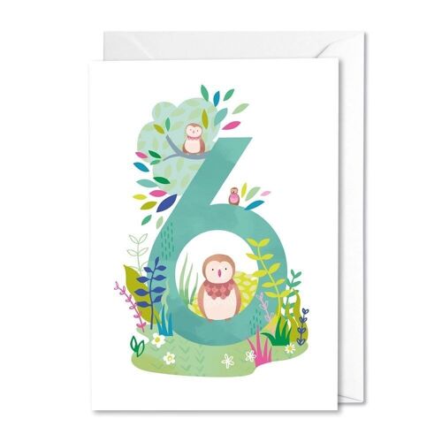 Age 6 Forest Friends card