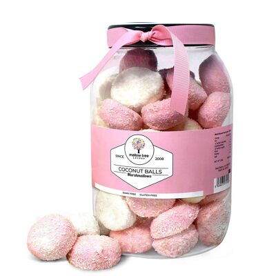 Vanilla Flavoured Covered with Coconut Flakes Marshmallow Balls in a Gift Jar 550 g