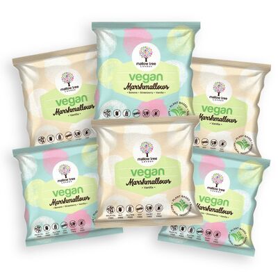 6 Pack of Vegan Assorted Fruit Flavoured Marshmallow Balls 6 x 100g - Vanilla + Assorted Fruit