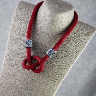 Collier nœud plat - Bijoux de corde d'escalade