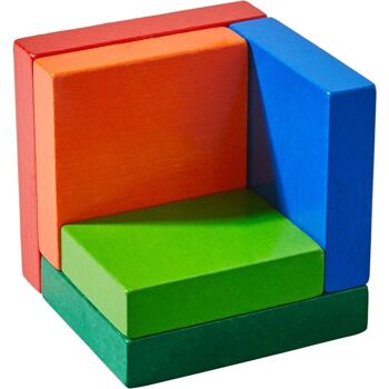 HABA Jeu d'arrangement 3D Cube arc-en-ciel - Blocs en bois 4