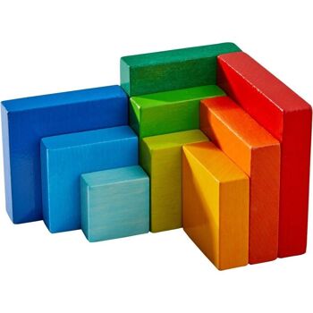 HABA Jeu d'arrangement 3D Cube arc-en-ciel - Blocs en bois 6