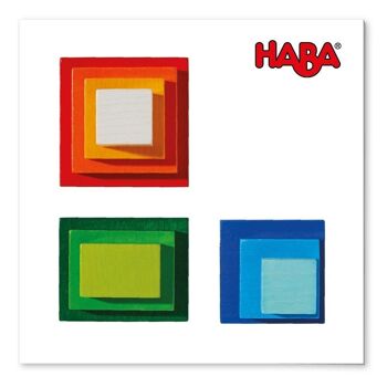 HABA Jeu d'arrangement 3D Cube arc-en-ciel - Blocs en bois 8