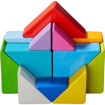 HABA Jeu d'arrangement 3D Tangram Cube - Blocs en bois 3
