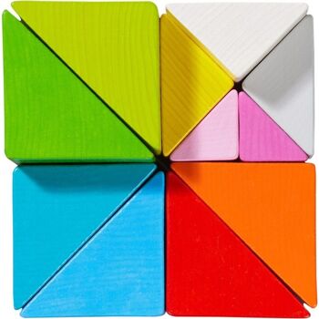 HABA Jeu d'arrangement 3D Tangram Cube - Blocs en bois 5