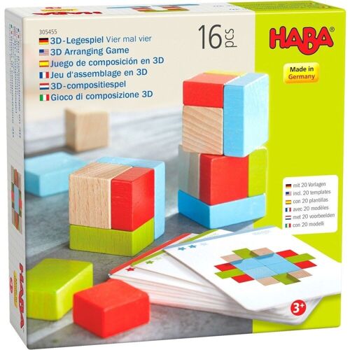 HABA 3D Arranging Game Four by Four - Wooden blocks
