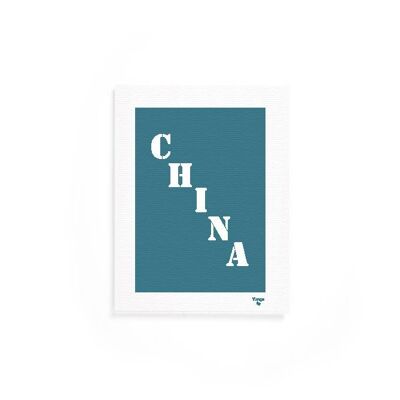Affiche "Chine" bleue