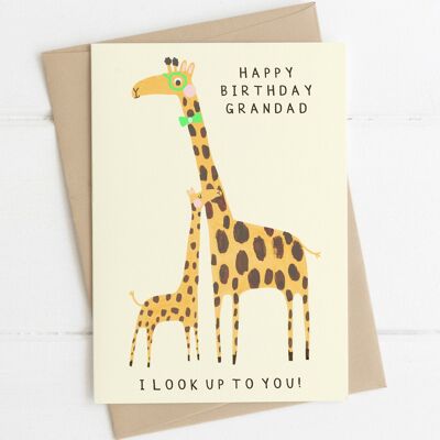 Grandad Giraffe Birthday Card