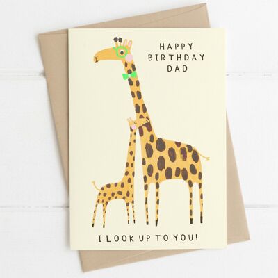 Giraffe Dad Birthday Card