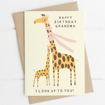 Birthday Giraffe Grandma Card