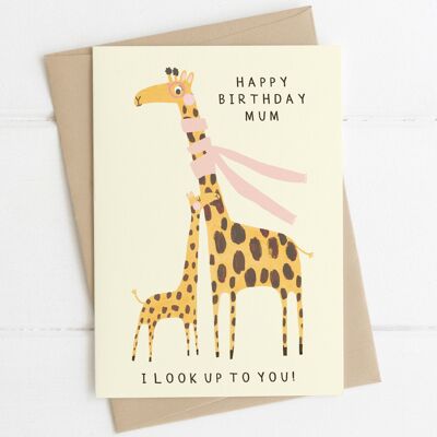 Giraffe Mum Birthday Card