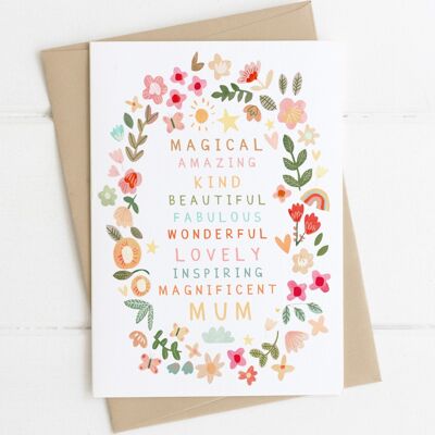 Mother Floral Wreath Card