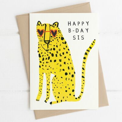 Birthday Sister Leopard Card