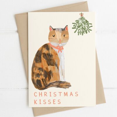 Christmas Kisses Cat Card