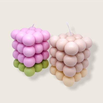Bubble Tower candle_Mix Rosa y Verde