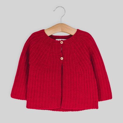 Red ribbed jacket