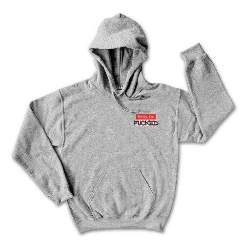 Hoodie gris Hello I'm Fucked