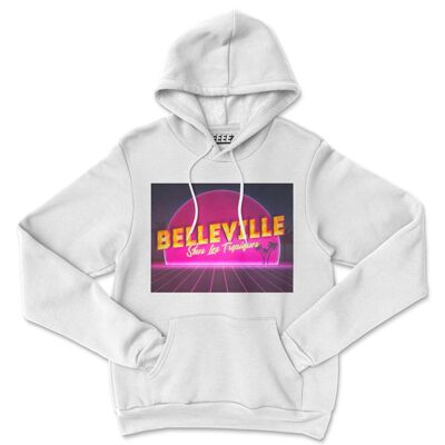 Belleville white hoodie in the tropics