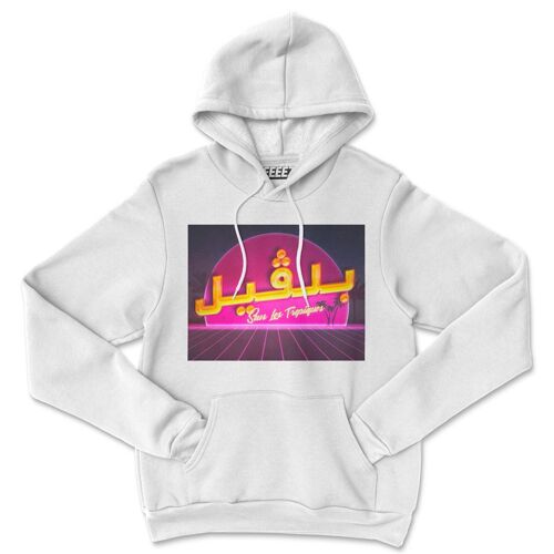 Hoodie blanc Belleville sous les tropiques Arabic