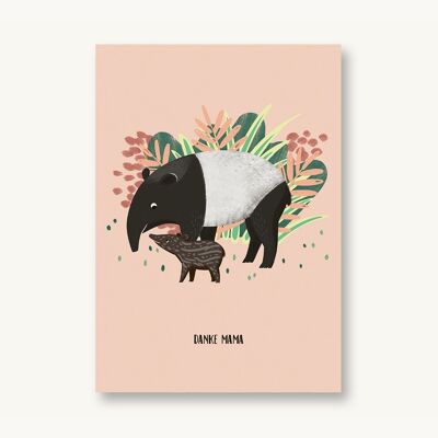 Carte postale Merci Mama Tapir