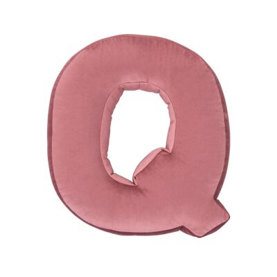 Velvet Letter Cushion Q Old Rose