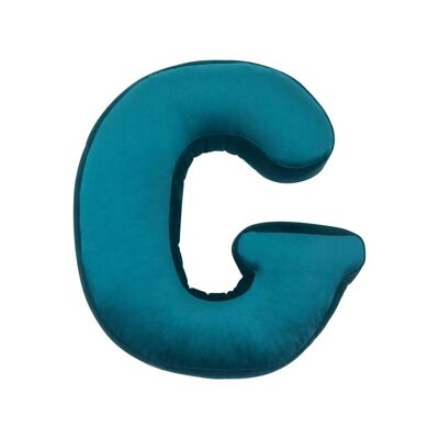 Velvet Letter Cushion G Petrol